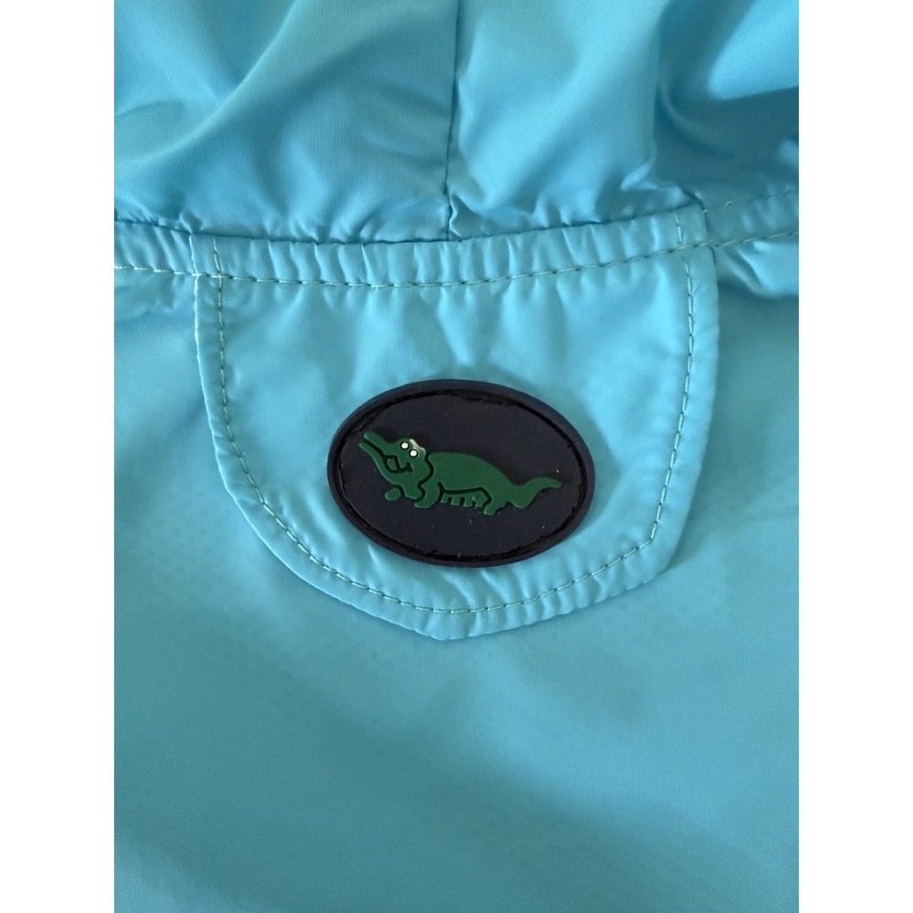 Fabdog lt. blue Packable Nylon hooded Leash hole Waterproof Raincoat Size Medium - Picture 4 of 10